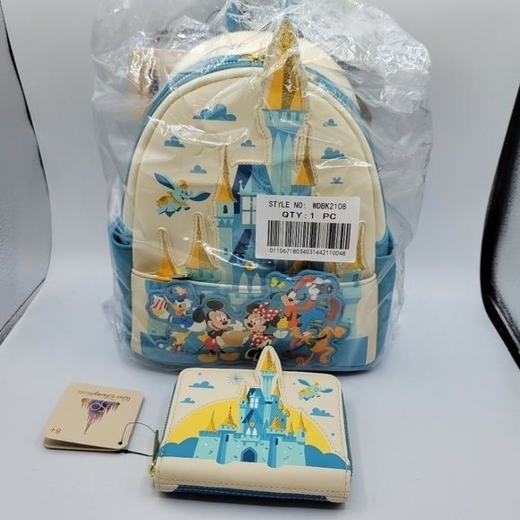 Loungefly Walt Disney World 50th Backpack and wallet set